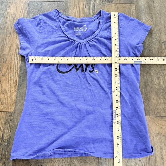 Hanes Bridal gift ideas wifey Mrs. purple tshirt - Picture 5 of 5